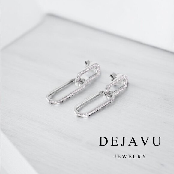 Diamond Double Circlet Earrings - Picture 1 of 7